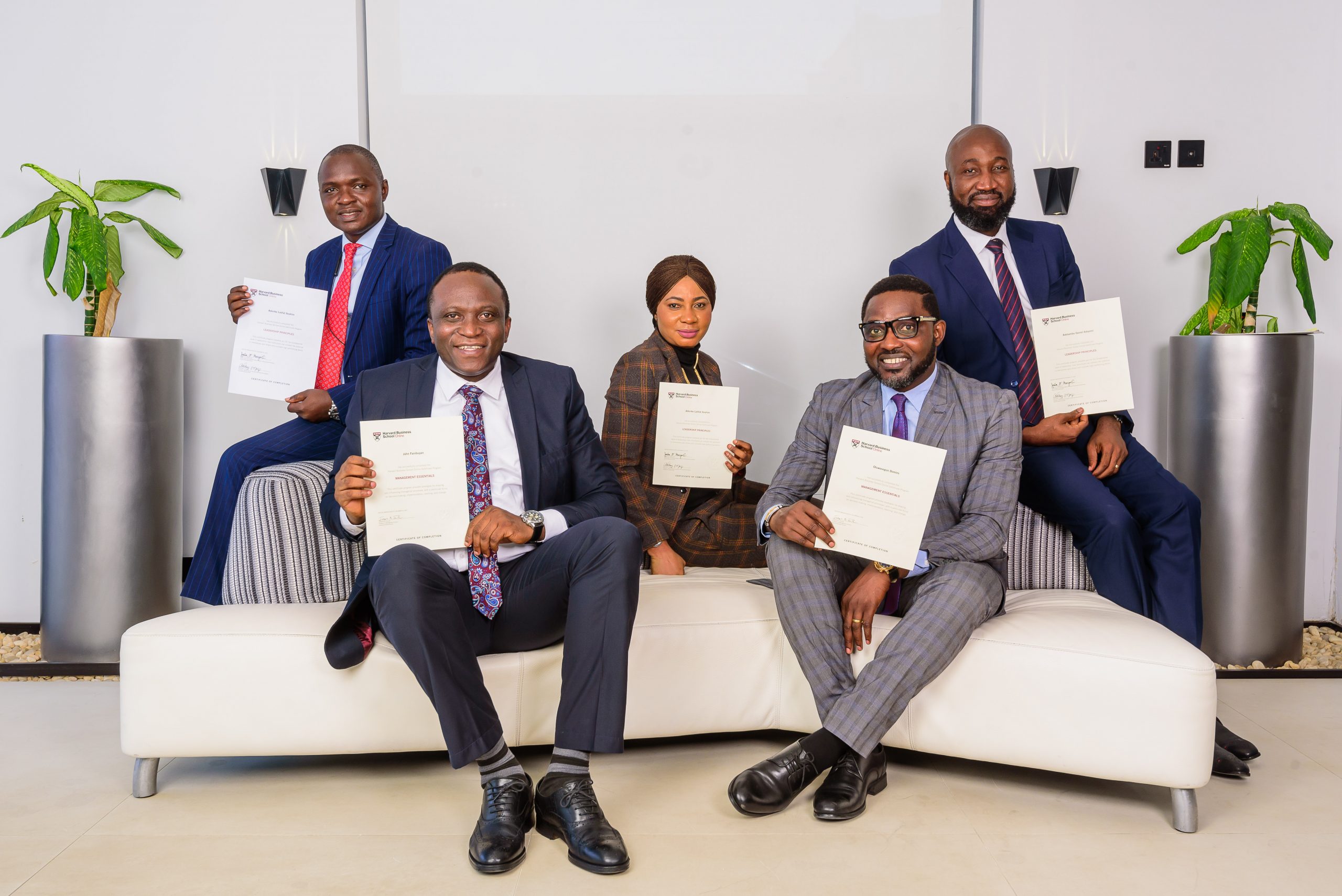 A group photo of Palton morgan employees that underwent the Harvard Business School executive training in 2021