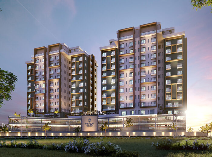 A 3D render of Paramount Twin Towers by Palton Morgan Holdings